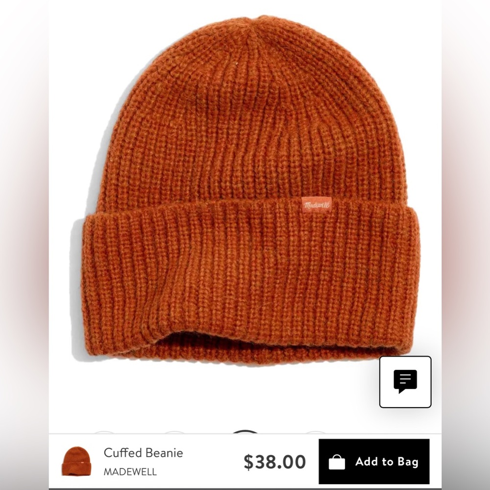 Madewell autumn burnt orange rust beanie